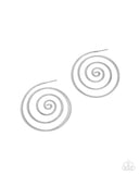 Seize the Spiral - Silver Post Earrings - Paparazzi Accessories Post Earrings Bedazzle Me Pretty Mobile Fashion Boutique