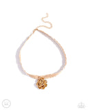Seize the Spring - Gold Necklace - Paparazzi Accessories Necklace Bedazzle Me Pretty Mobile Fashion Boutique