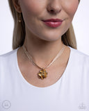 Seize the Spring - Gold Necklace - Paparazzi Accessories Necklace Bedazzle Me Pretty Mobile Fashion Boutique