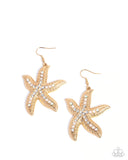Seize the Starfish - Gold Earrings - Paparazzi Accessories Earrings Bedazzle Me Pretty Mobile Fashion Boutique