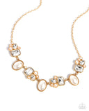 Sensational Showstopper - Gold Necklace - Paparazzi Accessories Necklace Bedazzle Me Pretty Mobile Fashion Boutique