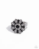 Sensational Splendor - Black Ring - Paparazzi Accessories Ring Bedazzle Me Pretty Mobile Fashion Boutique