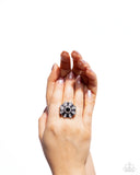 Sensational Splendor - Black Ring - Paparazzi Accessories Ring Bedazzle Me Pretty Mobile Fashion Boutique