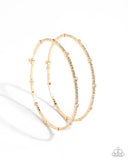 Sensational Squares - Gold Earrings - Paparazzi Accessories Hoop Earrings Bedazzle Me Pretty Mobile Fashion Boutique