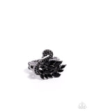 Sensational Swan - Black Ring - Paparazzi Accessories Ring Bedazzle Me Pretty Mobile Fashion Boutique