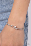 Sensational Sweetheart - White Bracelet - Paparazzi Accessories Bracelet Bedazzle Me Pretty Mobile Fashion Boutique