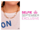 Sentimental Sequence - Gold Necklace - Paparazzi Accessories Bedazzle Me Pretty Mobile Fashion Boutique
