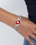 Sentimental Society - Red Bracelet - Paparazzi Accessories Bracelet Bedazzle Me Pretty Mobile Fashion Boutique