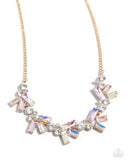 Serene Statement - Gold Necklace - Paparazzi Accessories Necklace Bedazzle Me Pretty Mobile Fashion Boutique