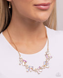 Serene Statement - Gold Necklace - Paparazzi Accessories Necklace Bedazzle Me Pretty Mobile Fashion Boutique