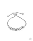 Serious Sentiment - White Bracelet - Paparazzi Accessories Bracelet Bedazzle Me Pretty Mobile Fashion Boutique