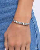 Serious Sentiment - White Bracelet - Paparazzi Accessories Bracelet Bedazzle Me Pretty Mobile Fashion Boutique