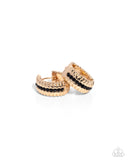 Serrated Shimmer - Gold Earrings - Paparazzi Accessories Earrings Bedazzle Me Pretty Mobile Fashion Boutique