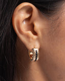 Serrated Shimmer - Gold Earrings - Paparazzi Accessories Earrings Bedazzle Me Pretty Mobile Fashion Boutique