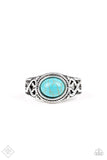 Set In Stone - Blue Ring - Paparazzi Accessories Ring Bedazzle Me Pretty Mobile Fashion Boutique