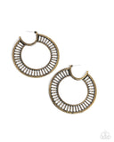 Set the Scene - Brass Earrings - Paparazzi Accessories Earrings Bedazzle Me Pretty Mobile Fashion Boutique