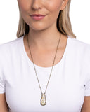 Set to Stun - Brass Necklace - Paparazzi Accessories Necklace Bedazzle Me Pretty Mobile Fashion Boutique