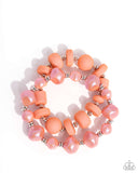 Shape Shifting Season - Orange Bracelet - Paparazzi Accessories Bracelet Bedazzle Me Pretty Mobile Fashion Boutique