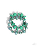 Shape Shifting Sense - Green Complete Look  - Paparazzi Accessories Bedazzle Me Pretty Mobile Fashion Boutique