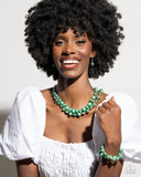 Shape Shifting Sense - Green Complete Look  - Paparazzi Accessories Bedazzle Me Pretty Mobile Fashion Boutique