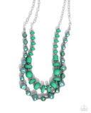Shape Shifting Sense - Green Complete Look  - Paparazzi Accessories Bedazzle Me Pretty Mobile Fashion Boutique