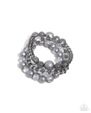 Shattered Stack - Silver Bracelet - Paparazzi Accessories Bracelet Bedazzle Me Pretty Mobile Fashion Boutique