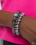 Shattered Stack - Silver Bracelet - Paparazzi Accessories Bracelet Bedazzle Me Pretty Mobile Fashion Boutique