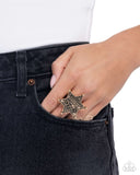 Sheriffs Star - Gold Ring - Paparazzi Accessories Ring Bedazzle Me Pretty Mobile Fashion Boutique