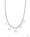Shimmery Safeguard - Pink Necklace - Paparazzi Accessories Necklace Bedazzle Me Pretty Mobile Fashion Boutique