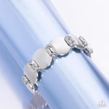 Shimmery Sneak Peek - White Bracelet - Paparazzi Accessories Bracelet Bedazzle Me Pretty Mobile Fashion Boutique