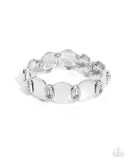 Shimmery Sneak Peek - White Bracelet - Paparazzi Accessories Bracelet Bedazzle Me Pretty Mobile Fashion Boutique