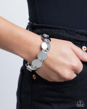 Shimmery Sneak Peek - White Bracelet - Paparazzi Accessories Bracelet Bedazzle Me Pretty Mobile Fashion Boutique