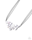 Shimmery Supply - White Necklace - Paparazzi Accessories Necklace Bedazzle Me Pretty Mobile Fashion Boutique