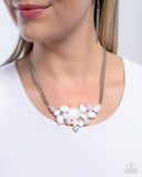 Shimmery Supply - White Necklace - Paparazzi Accessories Necklace Bedazzle Me Pretty Mobile Fashion Boutique
