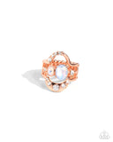 Shopaholic Statement - Copper Ring - Paparazzi Accessories Ring Bedazzle Me Pretty Mobile Fashion Boutique