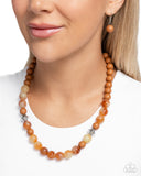 Showroom Swirl - Orange Necklace - Paparazzi Accessories Necklace Bedazzle Me Pretty Mobile Fashion Boutique