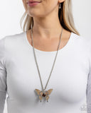 Showstopping Shuttle - Brown Necklace - Paparazzi Accessories Necklace Bedazzle Me Pretty Mobile Fashion Boutique