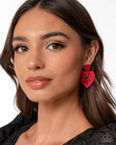 Showstopping Silhouette - Red Post Earrings - Paparazzi Accessories Post Earrings Bedazzle Me Pretty Mobile Fashion Boutique