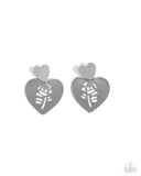 Showstopping Silhouette - Silver Post Earrings - Paparazzi Accessories Post Earrings Bedazzle Me Pretty Mobile Fashion Boutique