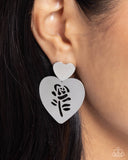 Showstopping Silhouette - Silver Post Earrings - Paparazzi Accessories Post Earrings Bedazzle Me Pretty Mobile Fashion Boutique