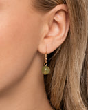 Sideways Shimmer - Green Necklace - Paparazzi Accessories Necklace Bedazzle Me Pretty Mobile Fashion Boutique