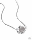 Sideways Shimmer - Silver Necklace - Paparazzi Accessories Necklace Bedazzle Me Pretty Mobile Fashion Boutique