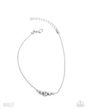 Simple Showcase - White Anklet - Paparazzi Accessories Anklet Bedazzle Me Pretty Mobile Fashion Boutique