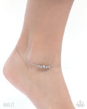 Simple Showcase - White Anklet - Paparazzi Accessories Anklet Bedazzle Me Pretty Mobile Fashion Boutique