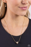 Simply Sentimental - Gold Necklace - Paparazzi Accessories Necklace Bedazzle Me Pretty Mobile Fashion Boutique