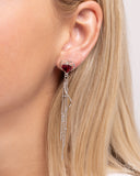 Simply Smitten - Red Post Earrings - Paparazzi Accessories Post Earrings Bedazzle Me Pretty Mobile Fashion Boutique