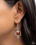 Sit and Stare - Brown Earrings - Paparazzi Accessories Earrings Bedazzle Me Pretty Mobile Fashion Boutique