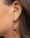 Sit and Stare - Red Earrings - Paparazzi Accessories Earrings Bedazzle Me Pretty Mobile Fashion Boutique