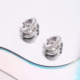 Sizzling Spotlight - White Cuff Earrings - Paparazzi Accessories Post Earrings Bedazzle Me Pretty Mobile Fashion Boutique
