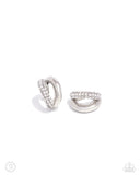Sizzling Spotlight - White Cuff Earrings - Paparazzi Accessories Post Earrings Bedazzle Me Pretty Mobile Fashion Boutique